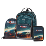 Školní batohový 3-dílný set KARTON P+P OXY GO - Auto