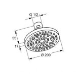 KLUDI - A-Qa Hlavová sprcha, průměr 20 cm, chrom 6651005-00