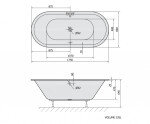 POLYSAN - VIVA O oválná vana 175x80x47cm, bílá 79119