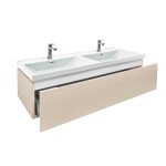 Koupelnová skříňka s umyvadlem a bateriemi SAT Feel 120x30x44,8 cm pískově béžová mat SATFEEL120BEU4BA SATFEEL120BEU4BA