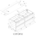 CERANO - Koupelnová skříňka Carole + deska pod umyvadlo Navira Pro - 36 mm - černá matná - 160x51,6x46 CER-668291