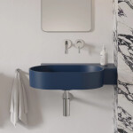 OMNIRES - OVO M+ umyvadlo na desku/závěsné - pravé, 64 x 44 cm, midnight blue mat; OVO645UWPMB