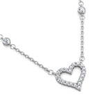 Elenys pozlacený náhrdelník Swarovski® Srdce 18K bílé zlato
