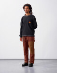 Tričko Service Works Waffle Contrast Thermal LS Tee Black/White