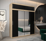 Šatní skříň Abi T1 s nástavcem Barva korpusu: Bílá, Rozměry: 250 cm, Dveře: Dub artisan