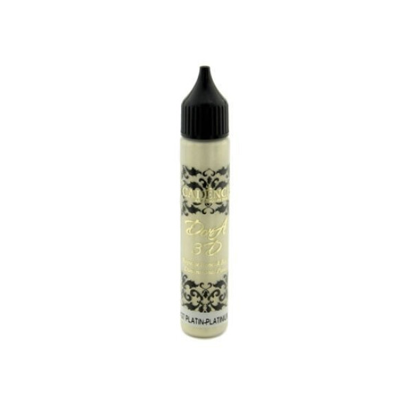 Metalická kontura 3D barva Cadence, 25 ml platinová