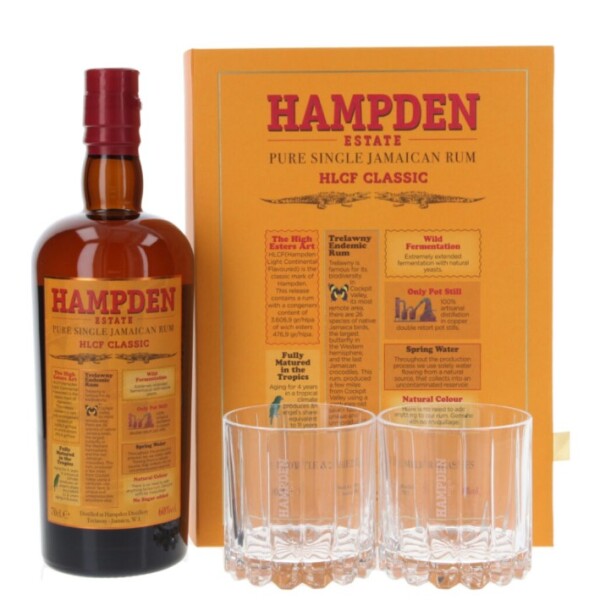 Hampden Estate Pure Single Jamaican Rum 8y 46% 0,7 l (dárkové balení 2 skleničky)