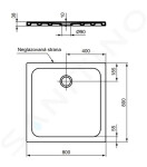 IDEAL STANDARD - Connect 2 Sprchová vanička, 800x800 mm, odtok vpředu, bílá R036001