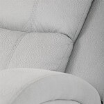 TV a relaxační křeslo, manuální polohování, potah stříbrná látka v dekoru kůže