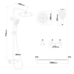 Erga Bergen, sprchový set s termostatickou baterií a dešťovou sprchou 30 cm, černá matná, ERG-YKA-BP.BERGEN THERM 30 BLK