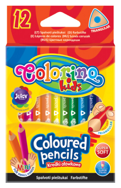 Trojhranné pastelky Colorino krátké 12 barev