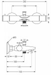 MEXEN/S - Erik sprchový sloup včetně vanové termostatické baterie Nox, chrom 77350205-00