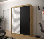 Šatní skříň Abi Jodelka Barva korpusu: Černá, Rozměry: 120 cm, Dveře: Bílá mat