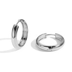 Kruhové náušnice Estefani - 25 mm, chirurgická ocel, Stříbrná
