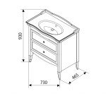 SAPHO - RETRO umyvadlová skříňka 73x80x46,5cm, buk 1654