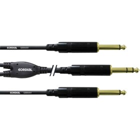 Cordial audio Y kabel [1x jack zástrčka 6,3 mm - 2x jack zástrčka 6,3 mm] 1.50 m černá - Cordial CFY 1,5 VPP