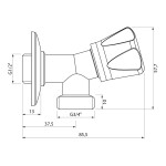 AQUALINE - Pračkový ventil se zpětným ventilem, 1/2"x3/4", chrom 5313
