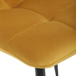 Židle jídelní, žlutá sametová látka, nohy černý kov