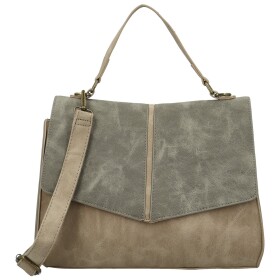 Módní dámská koženková kabelka do ruky Sira, béžovo-šedá