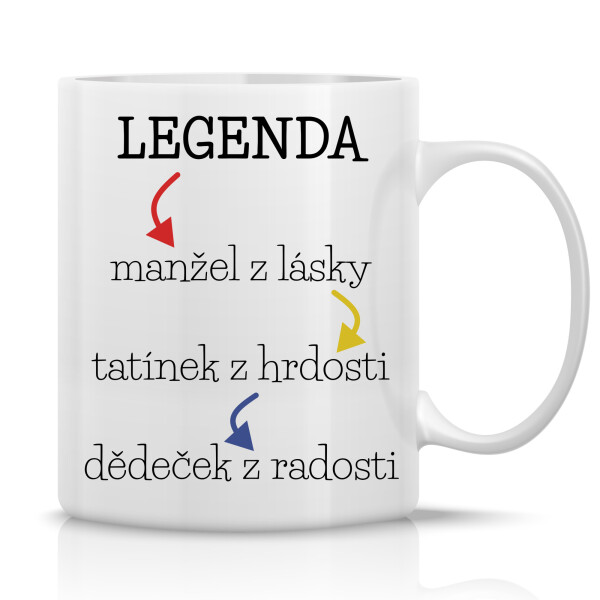 LEGENDA - klasický bílý keramický hrníček 300 ml