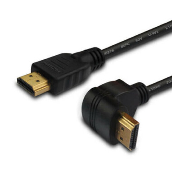 SAVIO CL-108 Kabel HDMI A - HDMI A M/M 1.5m / zlacené konektory / s 90° konektorem (KBASAVHDM0016)