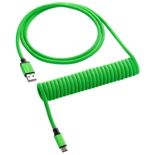 CableMod Classic Coiled Keyboard Cable USB-C - USB-A 1.5m Viper Green / Kabel pro klávesnici (CM-CKCA-CLG-KLG150KLG-R)