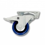 Kolečko pojezdové, 80mm, otočné+brzda, tvrdá pryž-modrá, 100kg