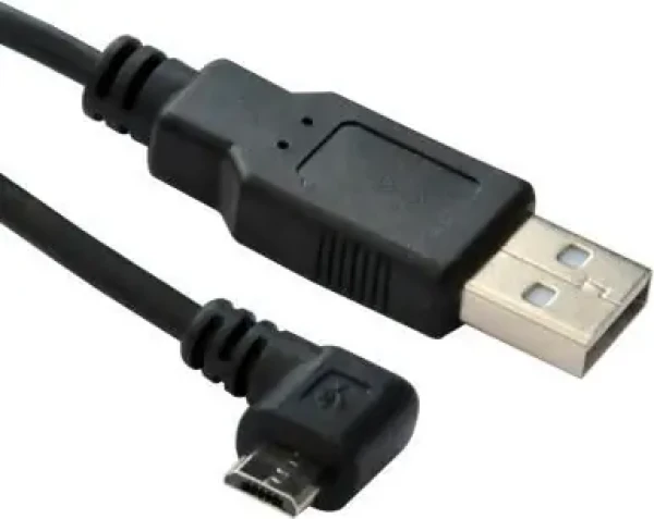MicroConnect kabel USB2.0 A (M) - microUSB B (M) zahnutý 90° 3m černá / 480Mbit/s (USBABMICRO3ANG)