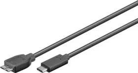 MicroConnect kabel USB C (M) - microUSB3.0 B (M) 1m černá / 5000Mbit/s (USB3.1CAMIB3.01)