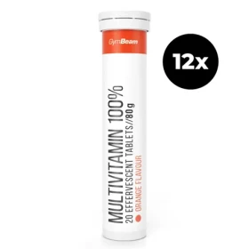 Multivitamín 100% šumivý - GymBeam (pomeranč, 12 x 20 tab) (40507-5-pomaranč-12x20tab)