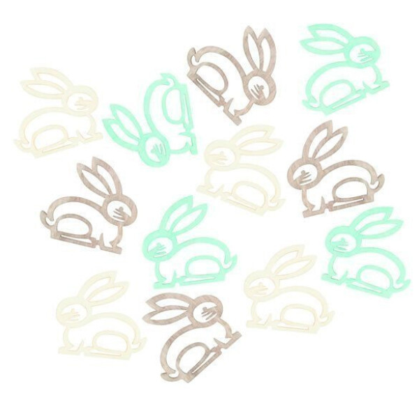 Dřevění zajíci 4cm - hnědý mix 12ks