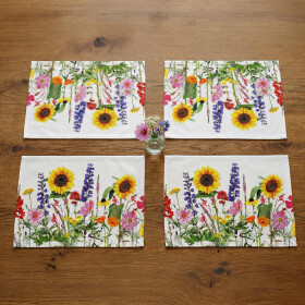 Keprové prostírání LOUKA SLUNEČNICE, sada 4 ks
