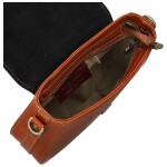 Luxusní dámská kožená crossbody kabelka Delami Vera Pelle Aviva, koňaková