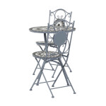 Zahradní set 1+2, kov, keramická mozaika, šedá, US1500 SET