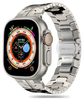 Tech-Protect Stainless Line titanová / Řemínek pro Apple Watch 4/5/6/7/8/9/SE/Ultra 1/2 / článkový tah / 42/44/45/49 mm