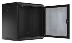 Lanberg Rack 12U/600x450 černá / Stojanový rozvaděč / 19" / Flat pack / Perforované dveře (WF01-6412-23B)