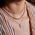 Royal Fashion náhrdelník 18k zlato Vermeil DR24901N-RG-MOONSTONE
