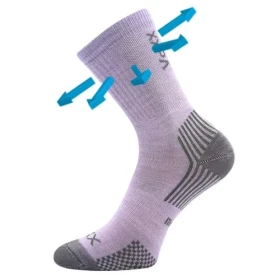 VOXX Ponožky dětské slabé z merino OPTIMALIK s ionty stříbra SVĚTLE FIALOVÉ (3 páry) 20-24 125869