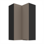 Horní rohová skříňka Aria 60x60 GN-108 2F (90°) Barva korpusu: Bílá, Barva dvířek: BL - Black AFM