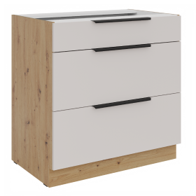 Spodní skříňka Solea 80 D 3S BB - Premium Box Barva korpusu: Dub artisan, Barva dvířek: Kašmír