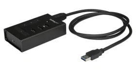 StarTech černá / USB hub / 4 porty / 3x USB-A + 1x USB-C / USB 3.2 Gen 1 5 Gb/s (HB30A3A1CST)