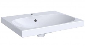 GEBERIT - Acanto Umyvadlo 60x48 cm, otvor pro baterii, s přepadem, s KeraTect, bílá 500.620.01.8