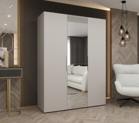 Šatní skříň Abi Marbella 2 Rozměry: 150 cm, Pásky / úchyty: Stříbrné, Barva korpusu + barva dveří: Kašmír + Kašmír