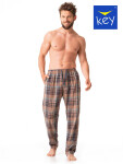 Pánské pyžamové kalhoty Key MHT 421 B23 M-2XL Hnědá M