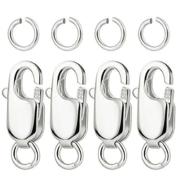 Elegantní ozdobná karabinka ze stříbra - 10 x 4 x 2 mm - 1 ks