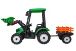 Mamido Dětský elektrický traktor MEGA D68 24V s přívěsem zelený