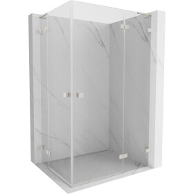MEXEN/S - Lunar L Duo sprchový kout dveře křídlové pravá 105 x 75, transparent, nikl kartáčovaný 834L-105P-075L-97-00