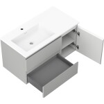 MEXEN/S - Orio koupelnová skříňka 90 cm s umyvadlem Otis levá, 2S, 1D, šedá mat/bílá mat 91A13-09047-3-BBFFF62-W18L01