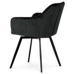 Jídelní židle, černá, sametová látka, DCH-425 BK4