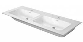 DURAVIT - ME by Starck Dvojumyvadlo nábytkové 130x49 cm, s přepadem, 2 otvory pro baterie, WonderGliss, bílá 23361300001